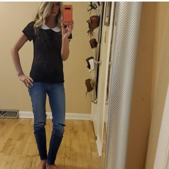 Urban Outfitters Pins and Needles Contrast Collar Lace Tee (size S) - Picture 10 of 10